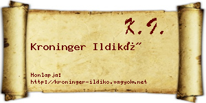 Kroninger Ildikó névjegykártya