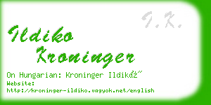 ildiko kroninger business card